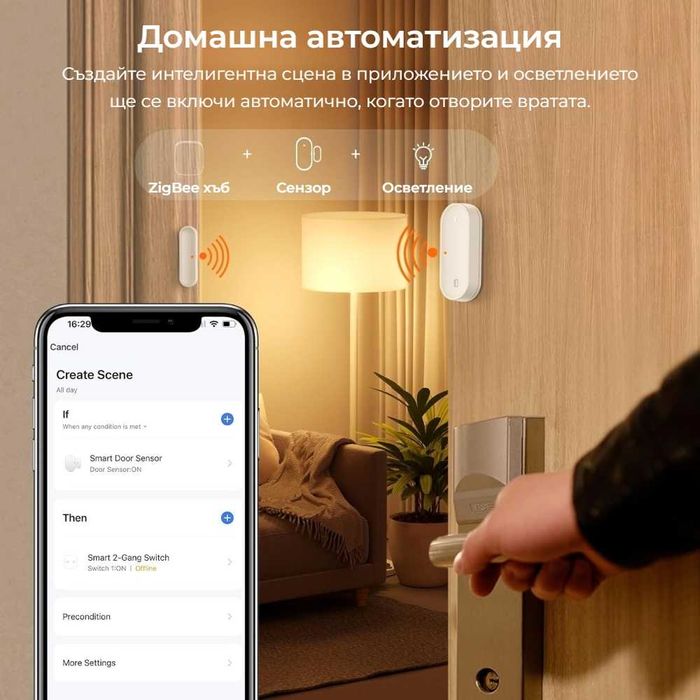 Avatto ZDS16 – ZigBee Смарт сензор за врати и прозорци