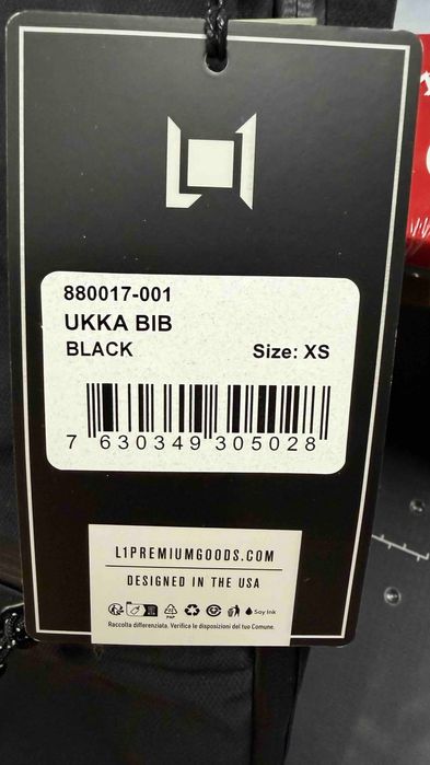 Salopeta snowboard/ski L1 Premium goods UKKA bib black XS