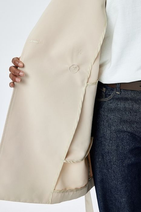 KOTON Trenci scurt cu cordon, Bej deschis, 40, 42, 44 (L, XL 2XL)