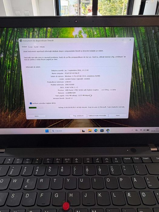 Laptop ThinkPad T14s Gen2 AMD Ryzen 5 Pro 5650U 16GB 256SSD Touch 52405