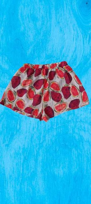 Short Pull & Bear cu model de fructe si buzunare, usor transparent M/L