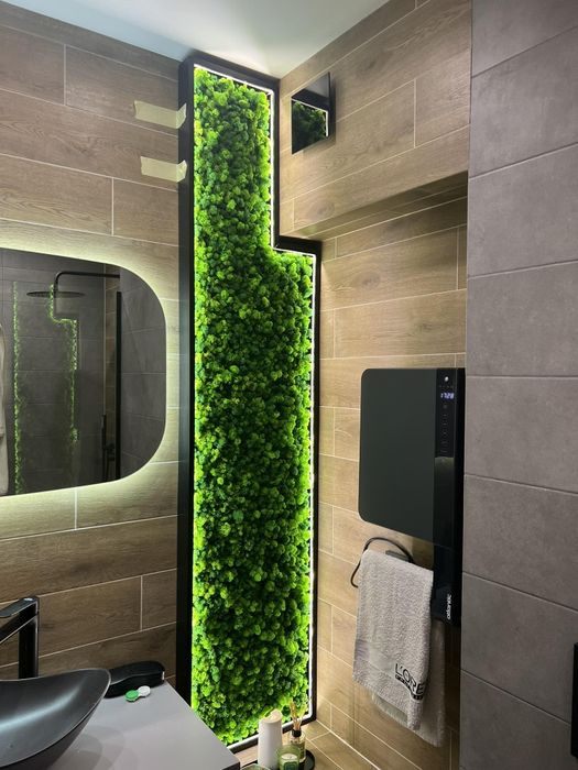 Пано от скандинавски мъх с LED осветление