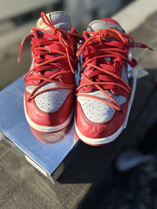 Nike dunk low x off white varsity red