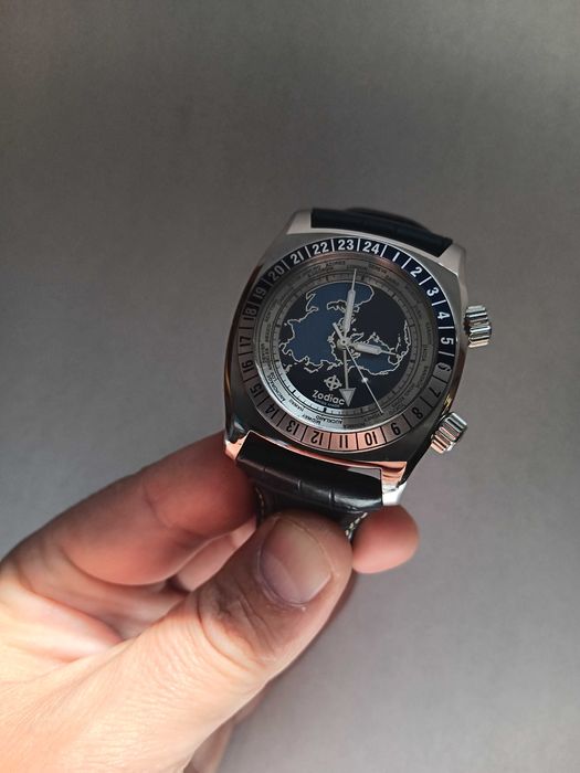 Ceas Zodiac Desert Master Blue ZO7000 GMT World Timer Men's Watch, Rar