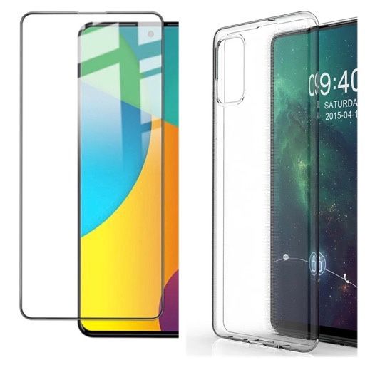 Samsung A23/A52/A53/A25/A26 Husa Silicon Clara /Neagra si Folie Sticla