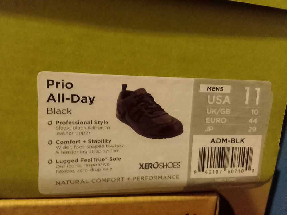 Обувки Xero Shoes Prio кожени 44 номер черни xeroshoes