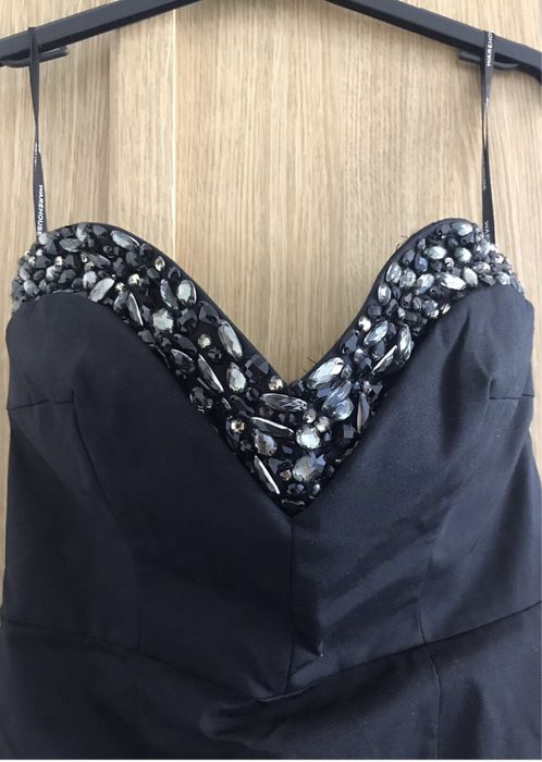 Warehouse Black Embellished Cocktail Dress, Nou, S