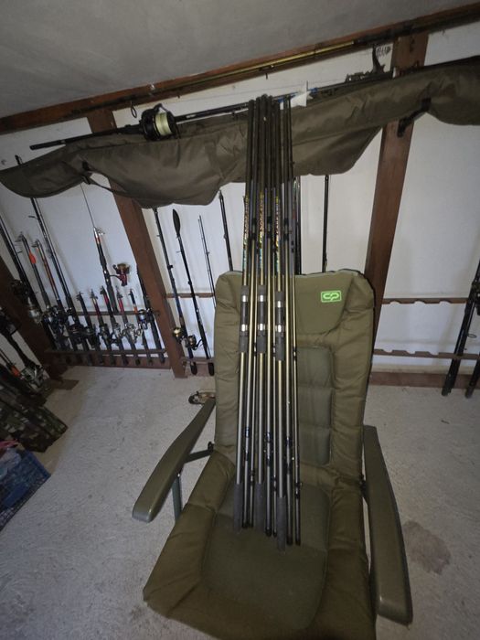 Употребявани Спод въдица, сет шаранджийски въдици , шаранджийска стойка, челник и спод станция