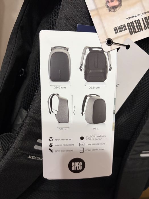 XD Design Bobby Hero Regular – анти-кражбена раница (черна)