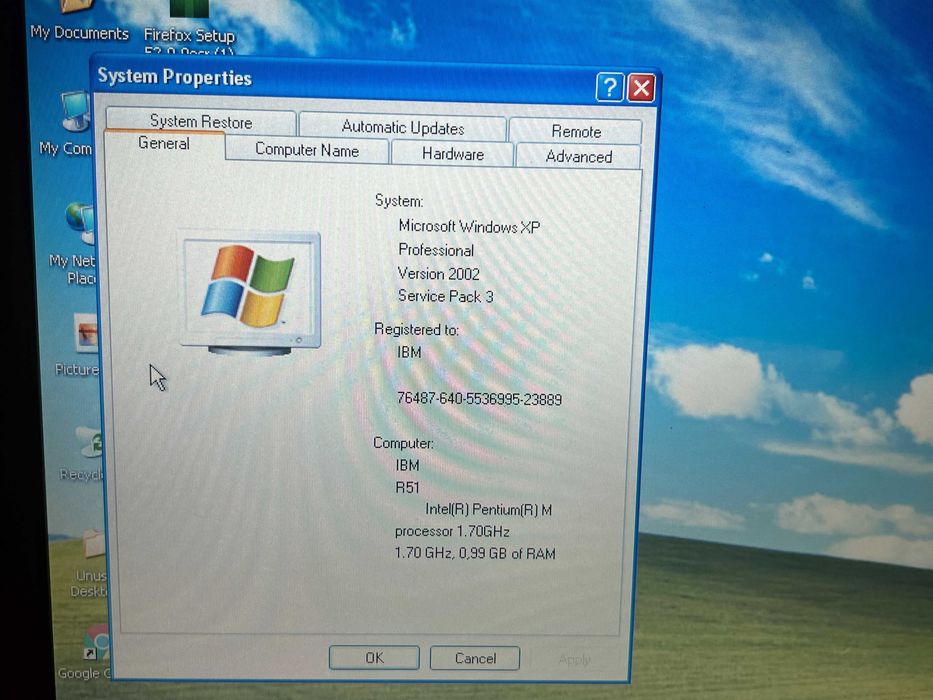 Laptop IBM ThinkPad R51 Pentium M retro paralel jocuri vechi XP