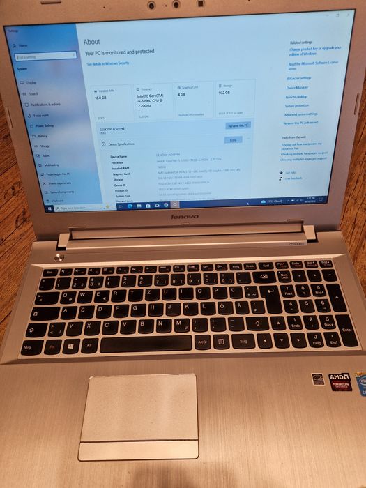 Vand Laptop Lenovo I5 Gen 5, 16gb, AMD Radeon R9 M375, 1Tb