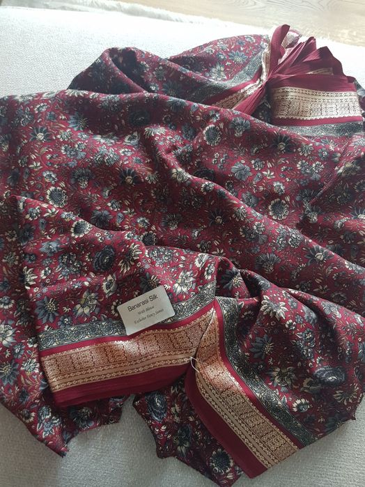 Плат естествена коприна - Оригинална банараска коприна (Banarasi Silk)