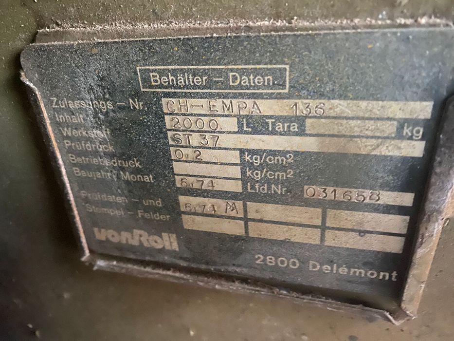 Rezervor motorina tanc statie 2000 litri