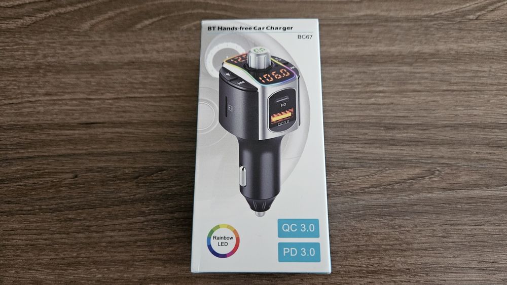 BC67 Car handsfree transmitter с бързо зарядно и волтметър
