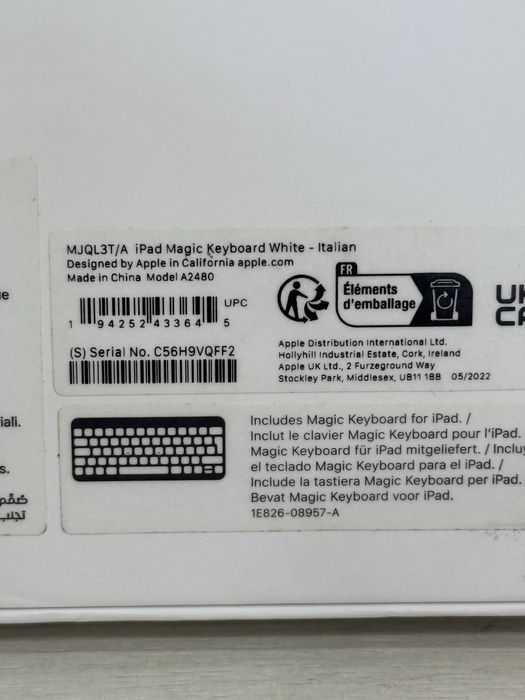 Ipad Magic Keyboard iPad Pro 12.9inchi , gen 3.4.5 sigilata !