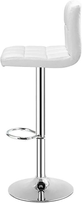 Бар столове, 2 броя, сиви/бели еко кожа, хромирани крака