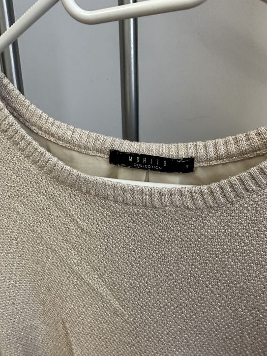 Pulover cusut cu fir auriu Mohito