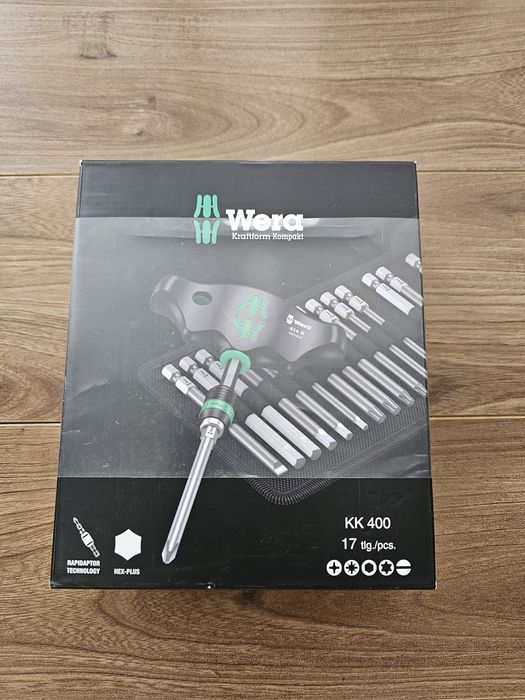 Set surubelnita cu maner in T 17pcs WERA KK 400