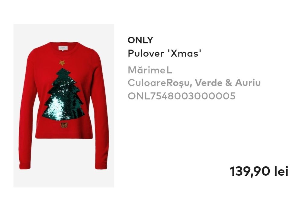 Pulover Craciun ONLY, mar. L