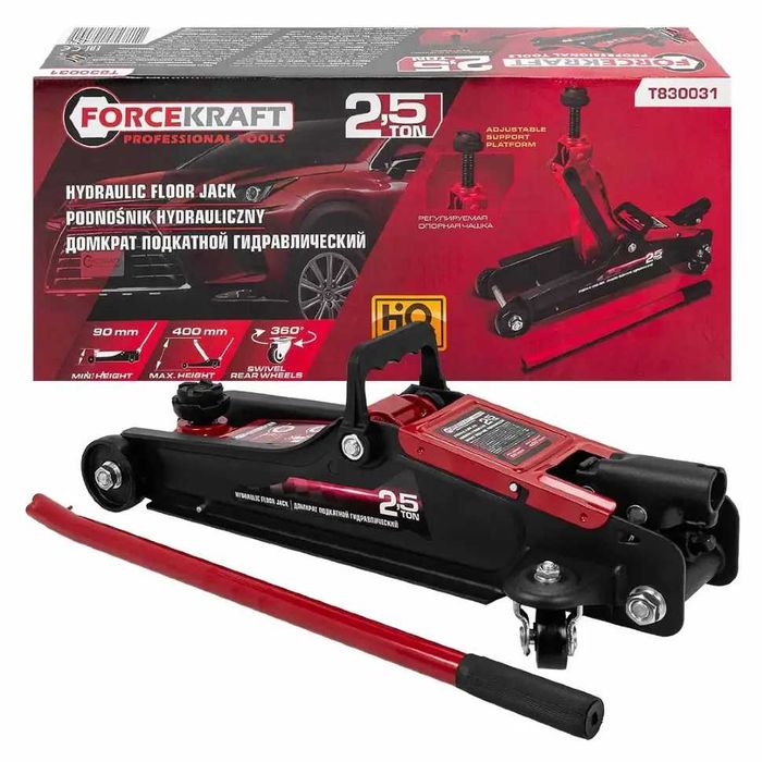 Нископрофилен крик крокодил 2.5 тона 90 – 400мм FORCEKRAFT