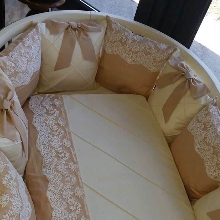 Бортики на кроватку кроватку. Сатин