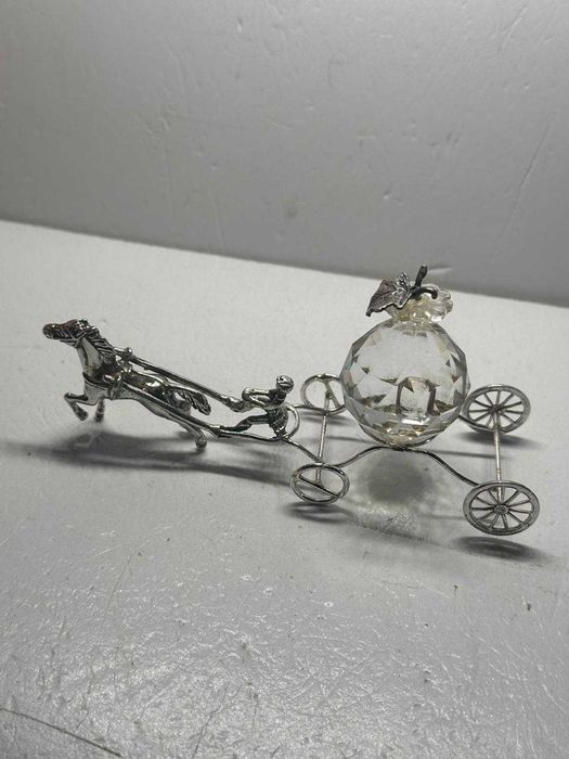 MINIATURA ARGINT 800 + Crystal - CALEASCA - Mare - 69g. - Vintage !