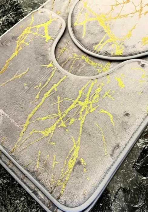 Комплект от 3 неплъзгащи се килимчета,мраморна визия