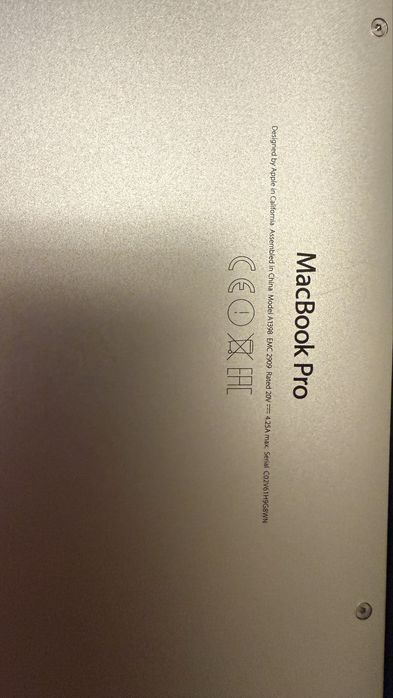 Mac Book Pro a1398 retina
