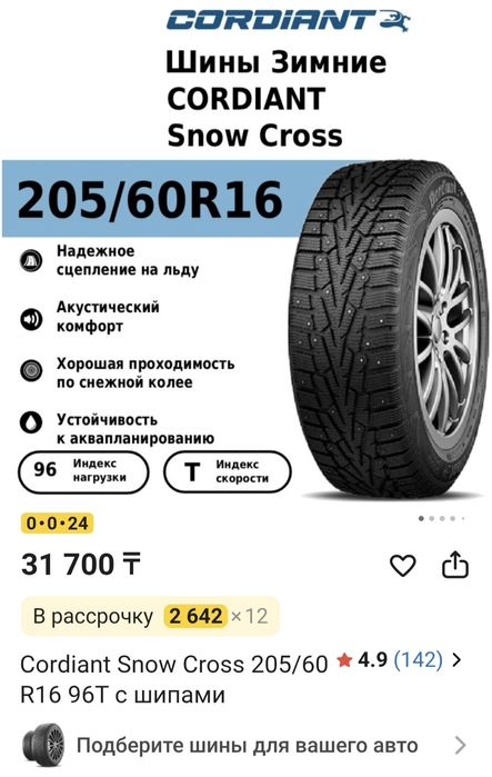 Зимние шипованные