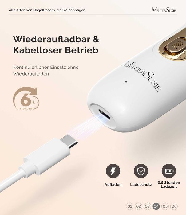 Pila de unghii electrica reincarcabila, 8 in 1, 5 viteze