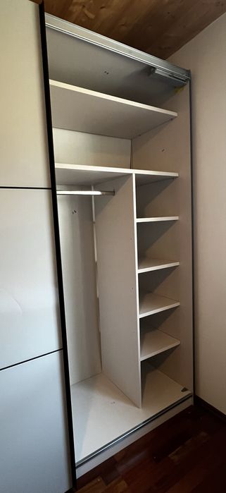 Dressing/Dulap 300/221/60 cm 3 usi culisante sticla gri deschis