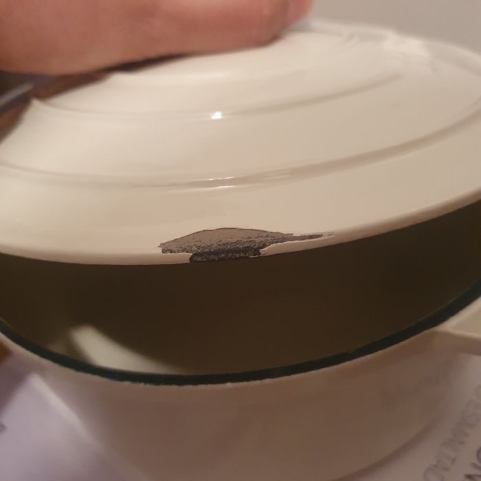 Oala din Fonta Emailata, 2.85L/22cm, alba - Lätt Home