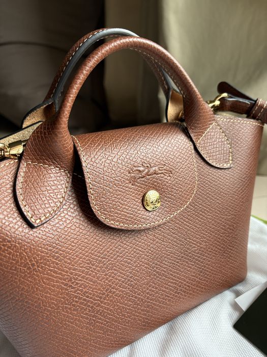 Longchamp Le Pliage, оригинална кожена чанта