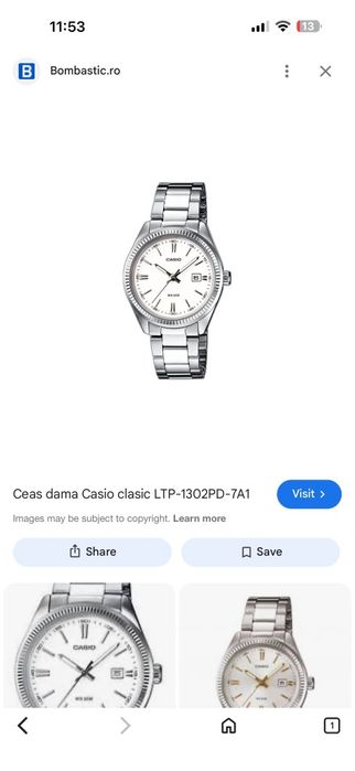 Ceas Casio dama carcasa din otel