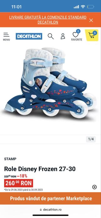 Role patine cu rotile Frozen reglabile măsuri 27-30