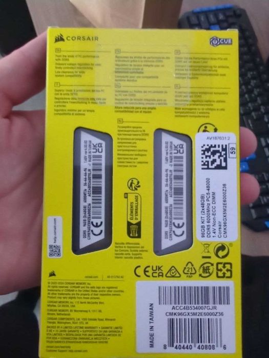 ddr5 96GB Corsair 6000Mhz CL36