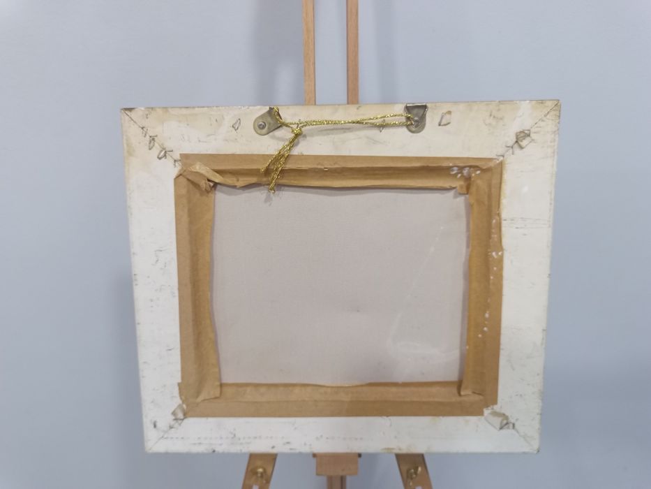 автентична западноевропейска картина с котка 37х32 см