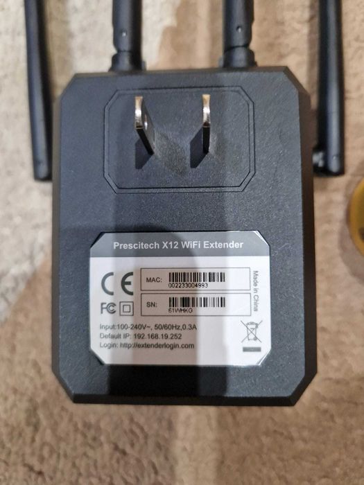 Prescitech ac1200 Dual Band WiFi Range Extender X12 + adaptor UE