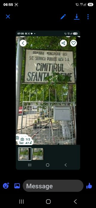 Pf vând loc de veci Sf treime păcurari aproape de strada principala