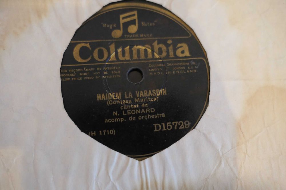 Discuri RARE Romanesti Patefon Gramofon Anii 1920-1930 - Shellac - Ebonita 78rpm Cristian Vasile, Gica Petrescu etc.