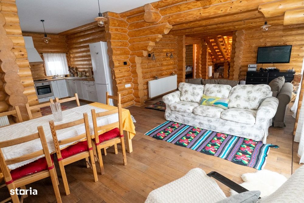 Casă premium din buștean,construită cu responsabilitate – 980 mp teren