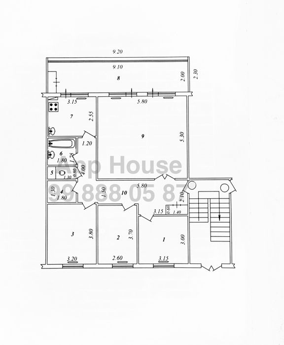 5-комн 5/2/5 Тузель1, Конечка, Улучшенка 110м*, Балкон 2х9,Под Ипотеку