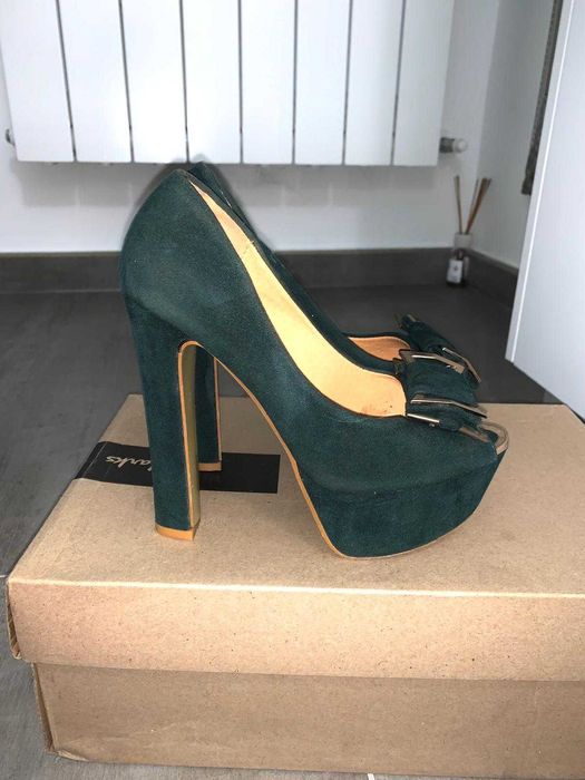 Pantofi cu platforma verzi, marime 35