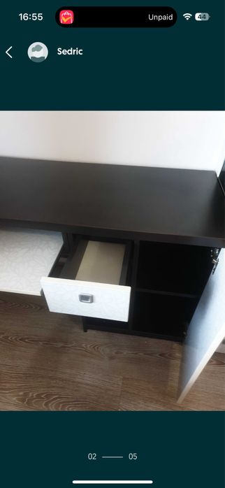 Birou blat masiv wenge cu alb