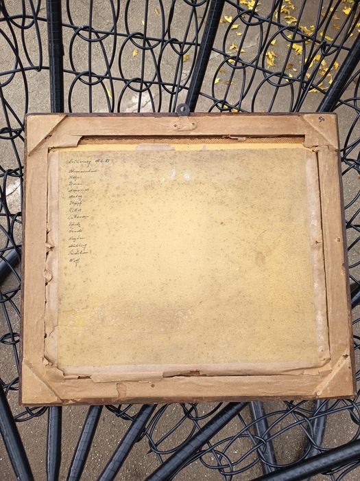 Tablou Pictat Și Semnat Rama Lemn Piesa Veche Artist Strain