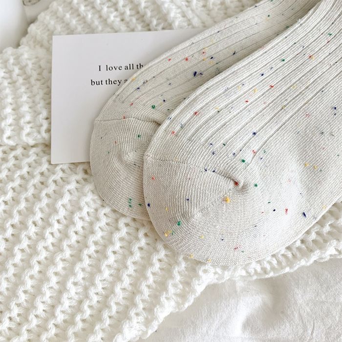 Комфортные носки унисекс в крапинку с кроликом