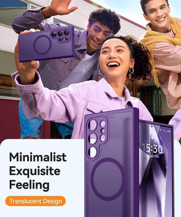 Матов magsafe кейс за samsung galaxy s24 ultra - лилав