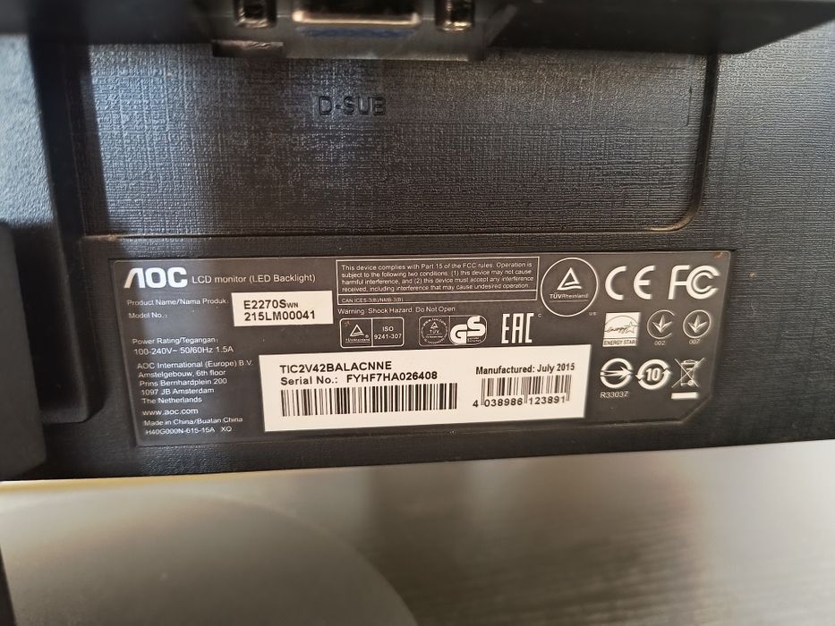 Монитор AOC e2270Sw LCD (LED backlight)