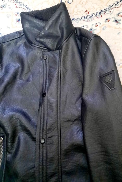 Куртка кожаная, утеплённая,размер 48-50