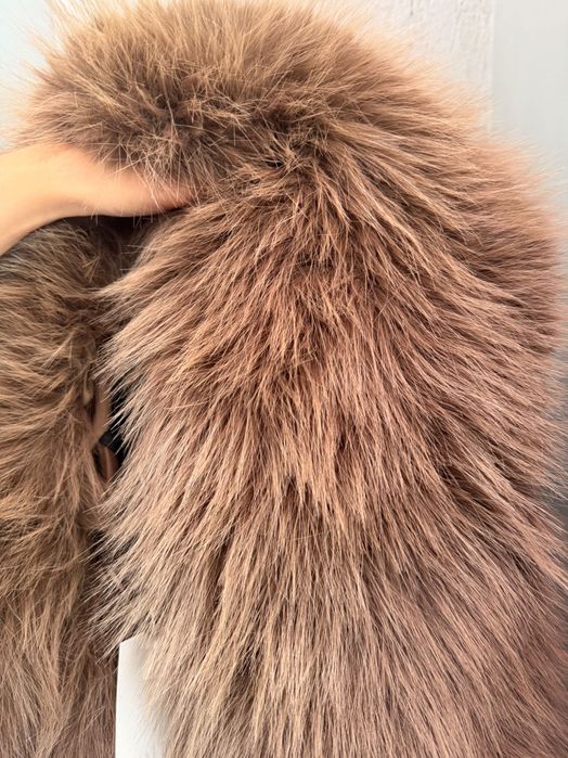 ZARA дамско палто с косъм